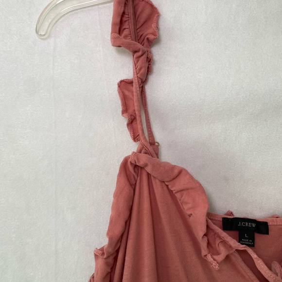 J. Crew Dusty PINK Tiered Jersey Cotton Midi Dress With Ruffle Spaghetti Strap - Picture 8 of 12